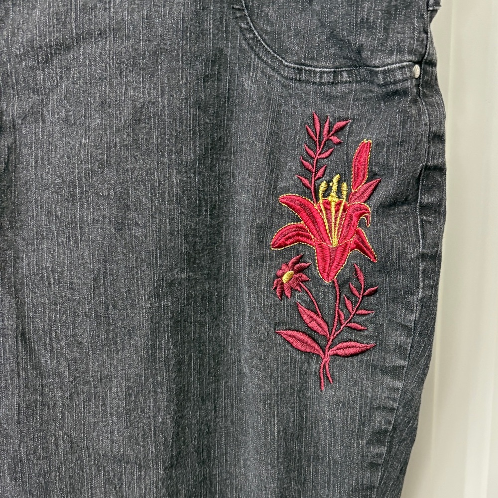 Ruby Rd. Black Jeans with Red Embroidery - Picture 7 of 7
